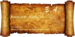 Benczur Ajád névjegykártya